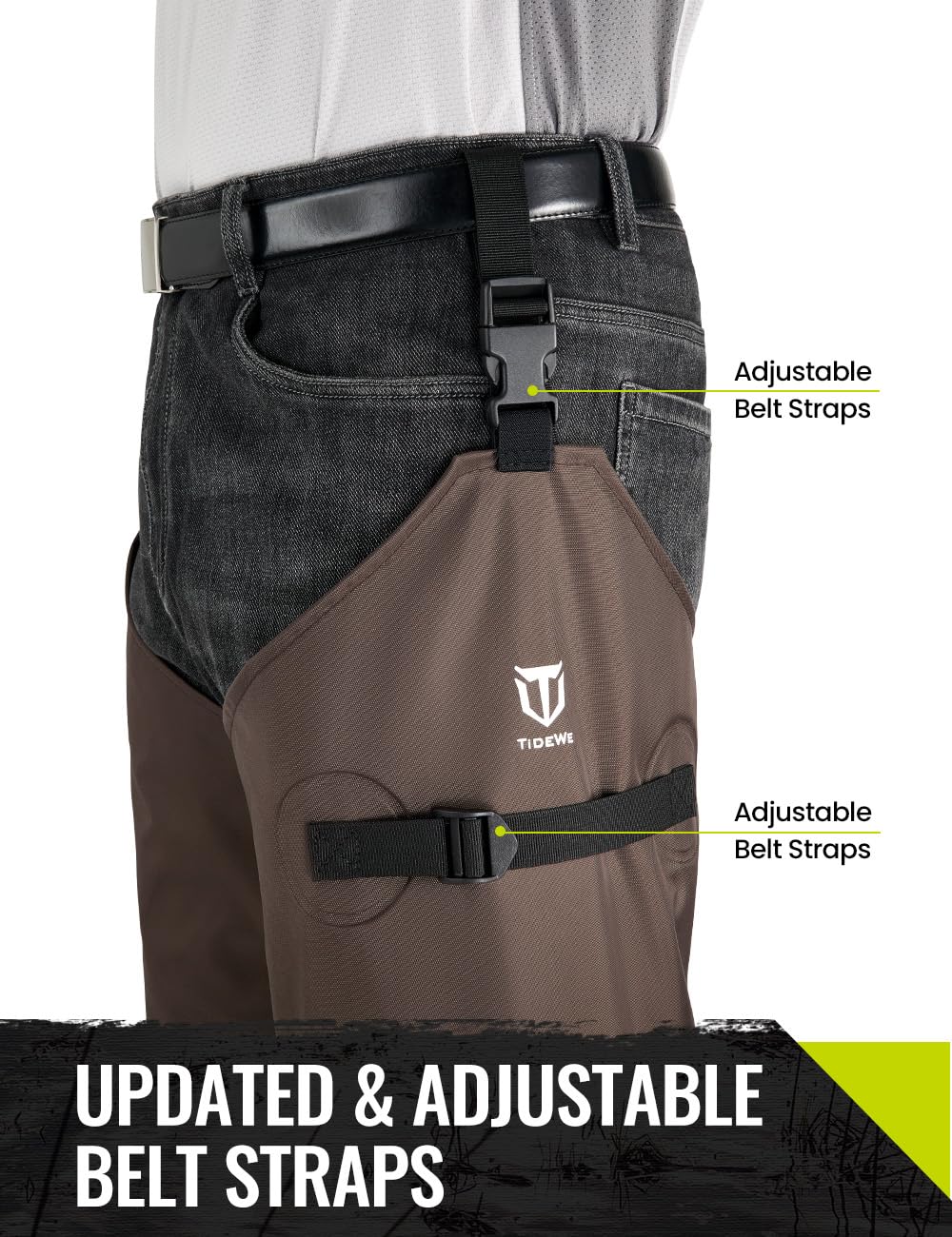 TIDEWE Hip Wader, Lightweight Hip Boot for Men and Women, 2-Ply PVC/Nylon Fishing Hip Wader Brown Size 11