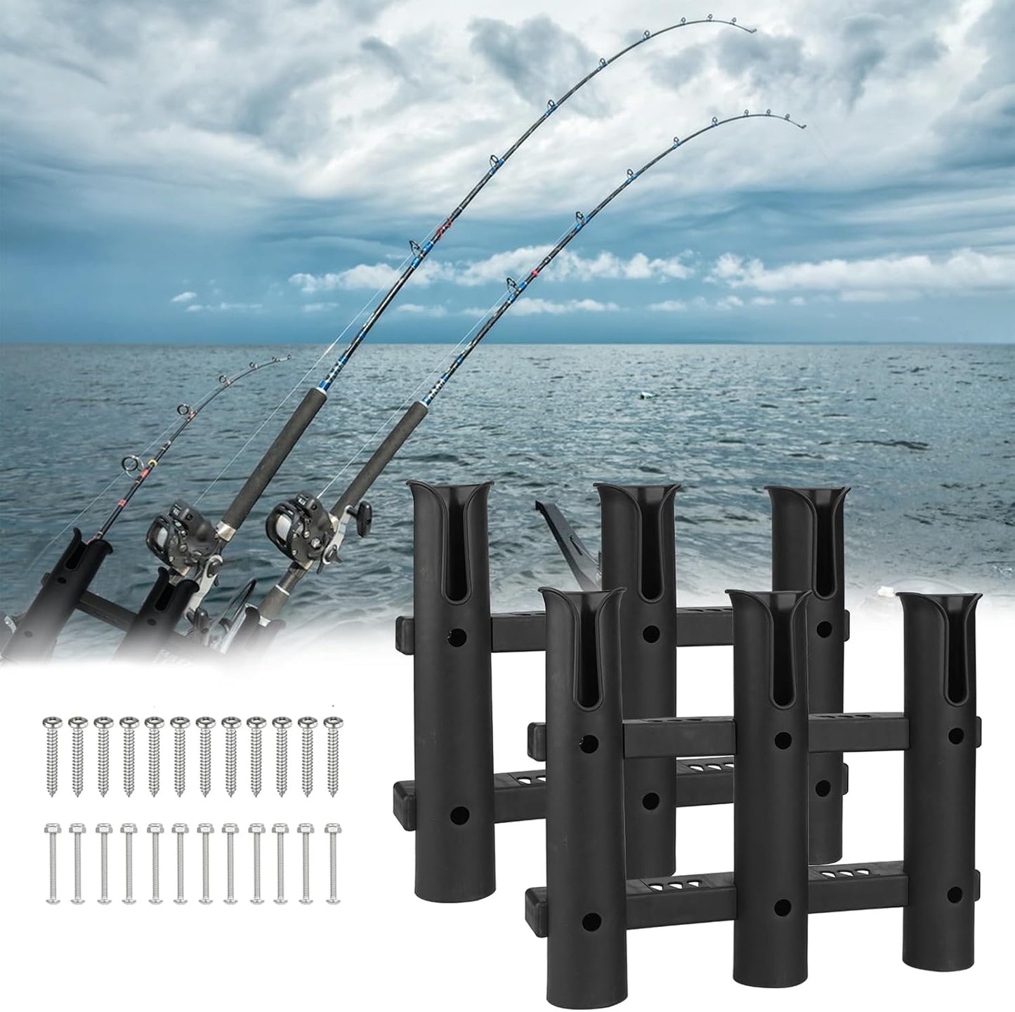 Fishing Rod Holders - Durable Plastic Tube Bracket for Boat, Kayak & Trailer | Portable Design