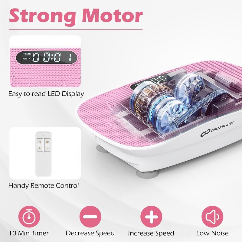 Vibration Plate Exercise Machine - Full Body Shake Board for Lymphatic Drainage | Remote & LED Display