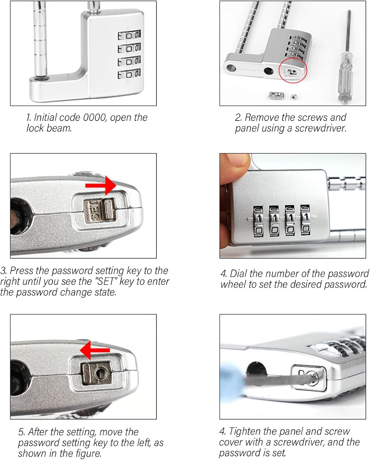 Adjustable Combination Lock - Long Shackles Security Padlock for Gym, School & Fence Use | Durable & Multifunctional