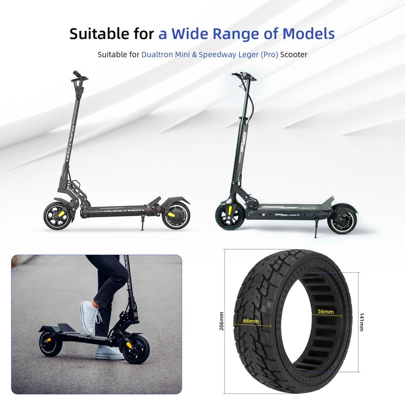 ulip 8.5x2.5 Solid Tire Front and Rear Wheels Replacement for Dualtron Mini & Speedway Leger (Pro) scooters 8.5 * 3 8 1/2 x2.5 off-road solid tire Scooter accessories