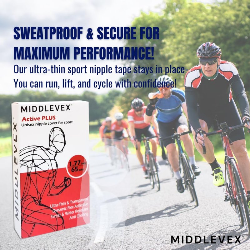 Middlevex Medium Pack Active PLUS Unisex Sport Nipple Cover - Anti-Chafing Disposable Sweatproof Men Women Sports Workouts (Plus, 25, Pairs) Beige