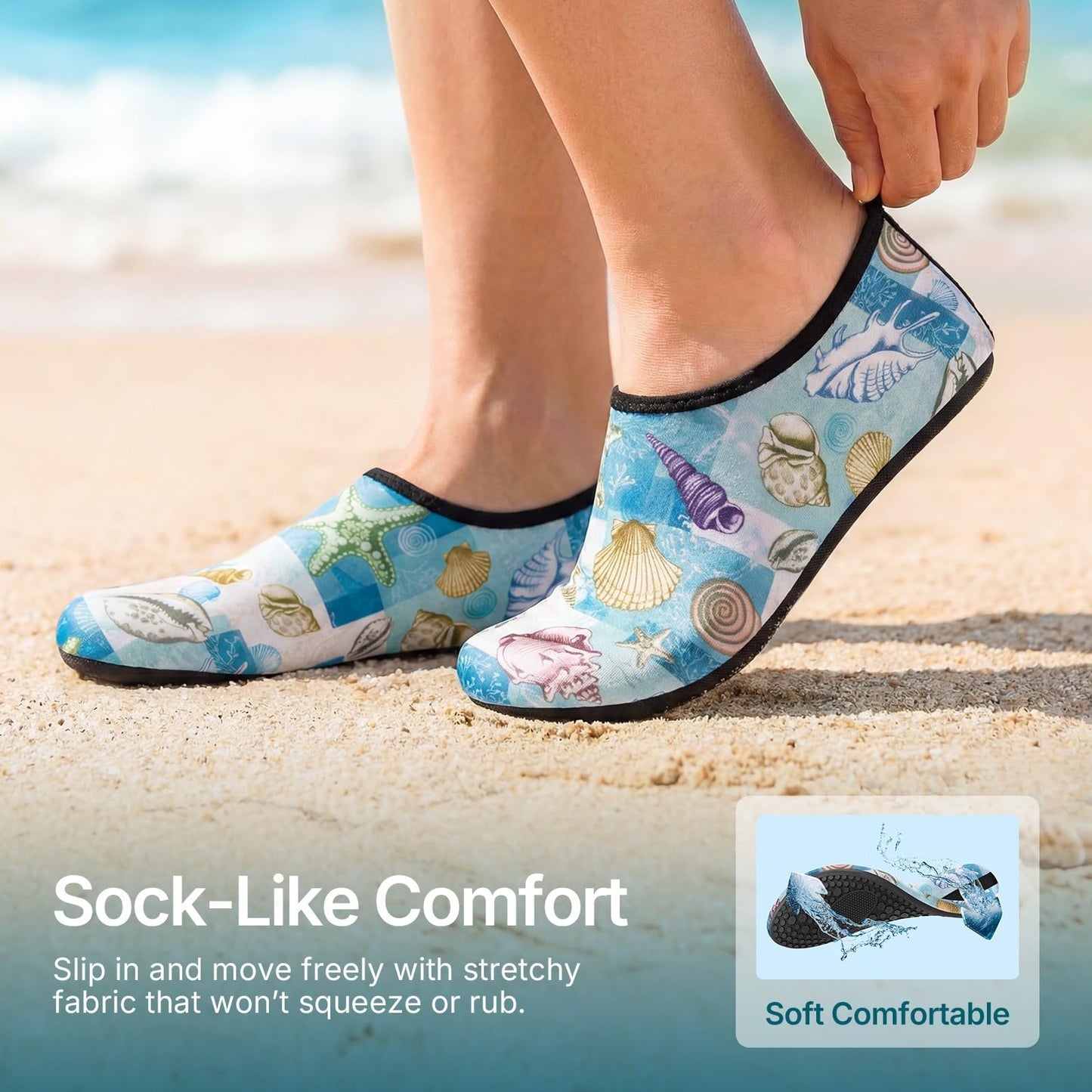 Water Shoes for Women Men Quick-Dry Aqua Socks Swim Beach Barefoot Yoga Exercise Wear Sport Accessories Pool Camping Must Haves Adult Youth Size 10-11Women/9-10Men