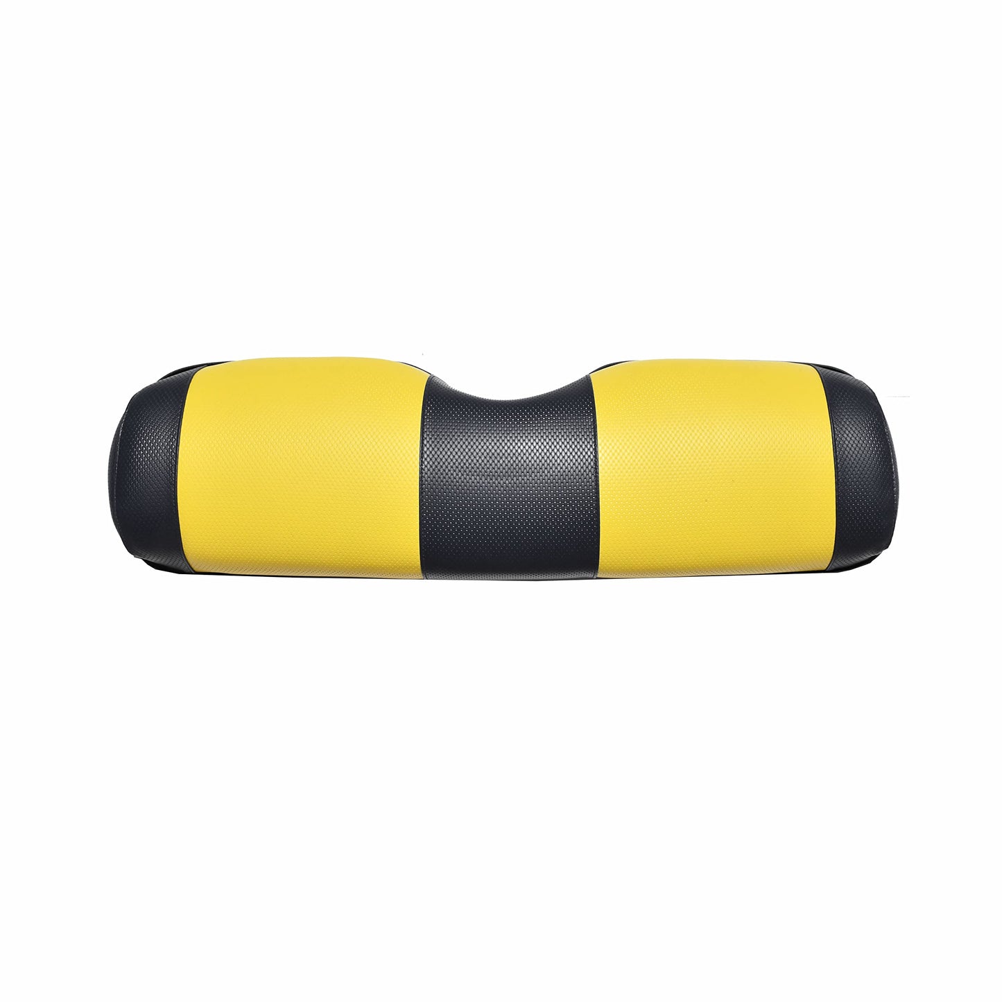 Seat Cover Replacement for EZGO RXV Golf Cart - Front Bench Seat - Premium Marine Vinyl - 5 Panel Stitching - Staple On Installation - Two-Tone Golf Cart Seat Covers (Black & Yellow)