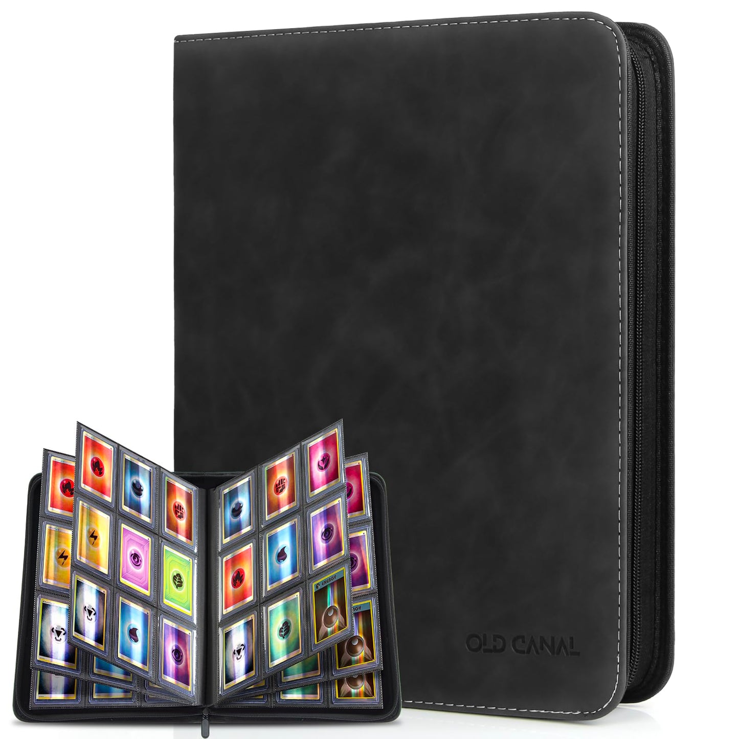 Old Canal Top Loader Binder, 9 Pockets Card Binder Holds 252 Top Loaders, Premium Trading Card Collection Holder, Top Loader Storage Album for TCG, Sports Cards, Black (FOR TOP LOADERS ONLY)