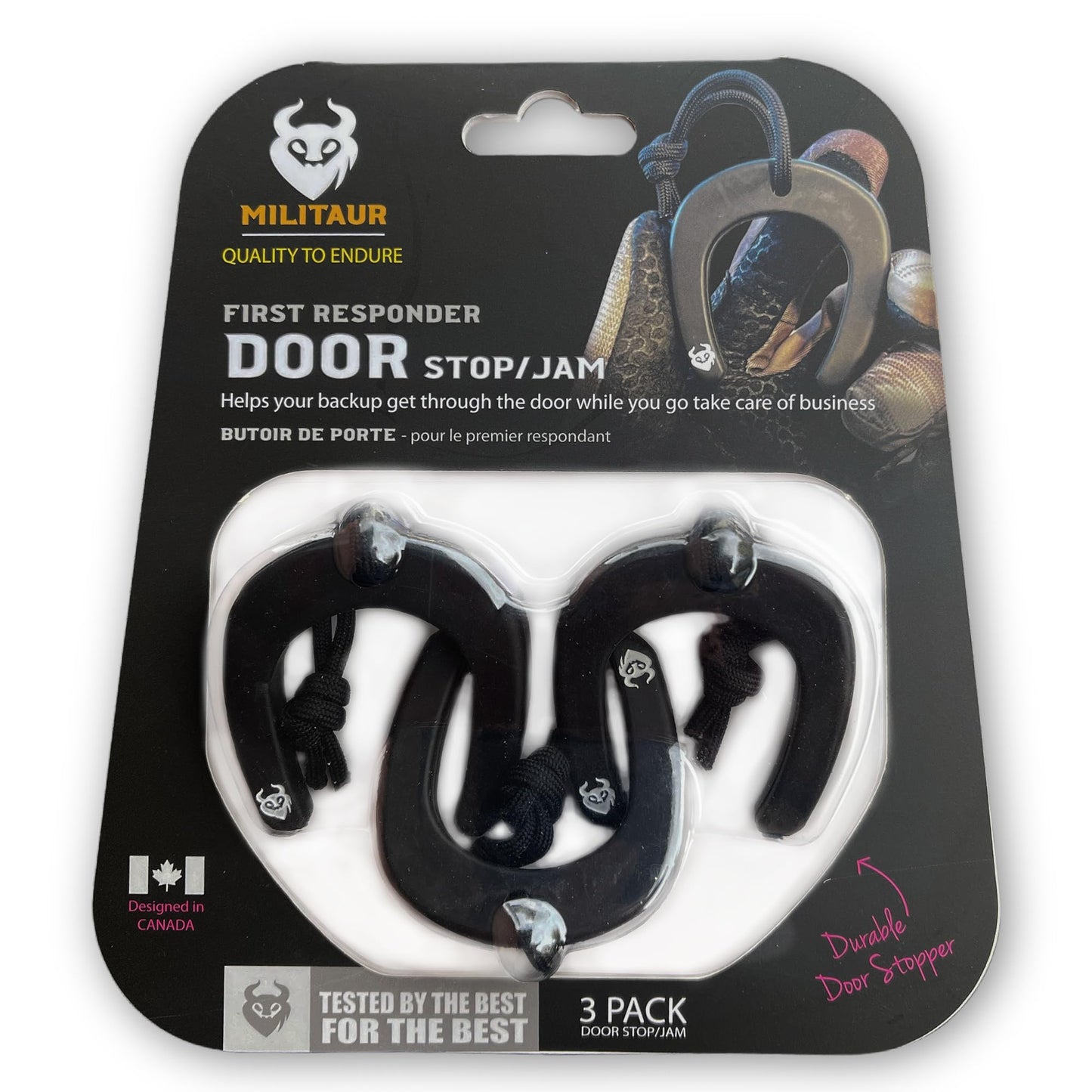Militaur First Responder Door Stop Black (3 Pack) – Molle Compatible