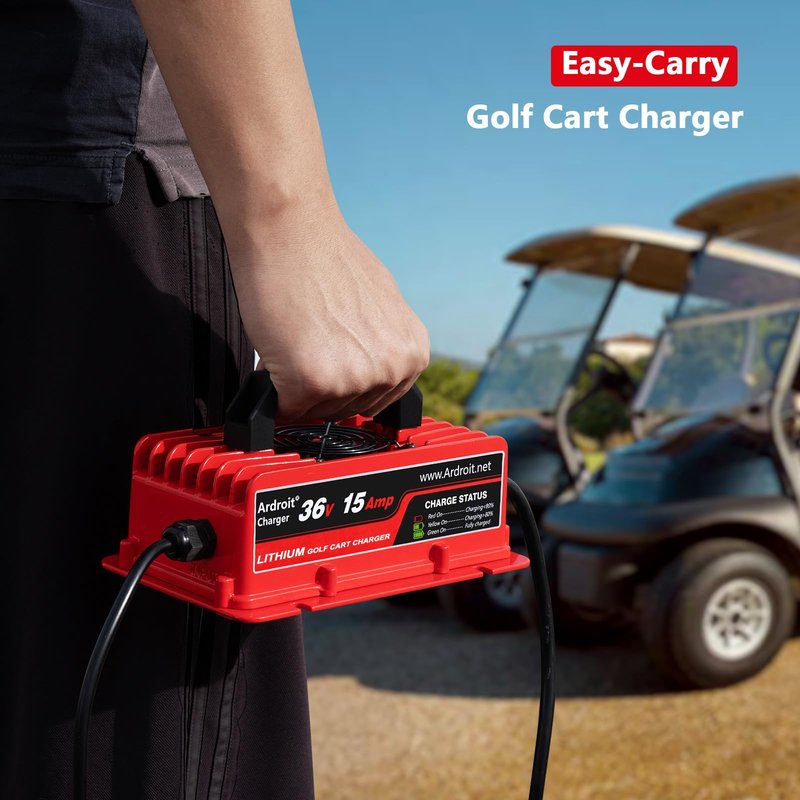 36V Lithium Battery Charger, 43.8V 15A Fast Charging for Golf Cart, IP67 Waterproof, 36 Volt 15 Amp Lithium Charger, Fully Automatic Smart Charging
