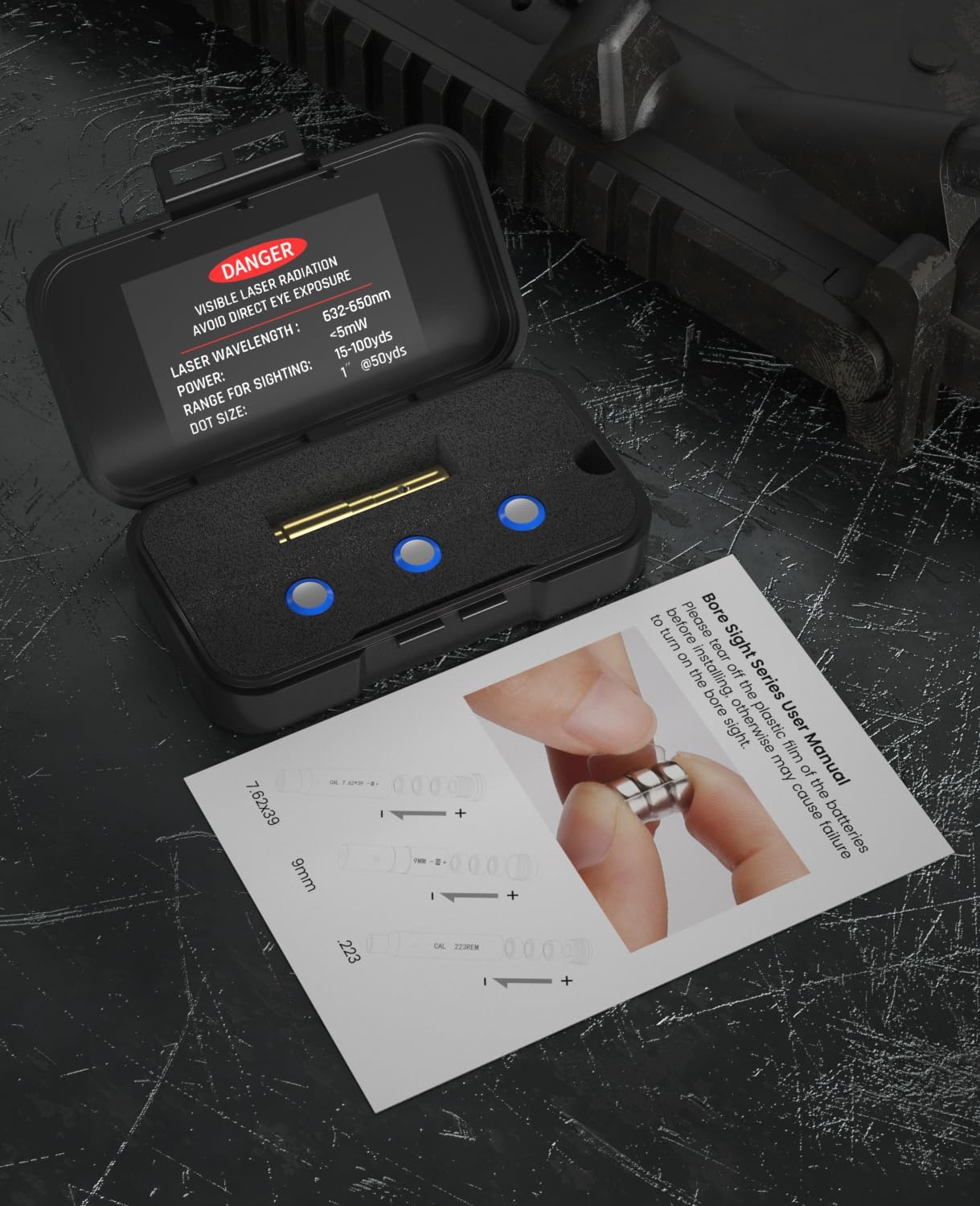 Feyachi Bore Sighting Laser 9mm Red Dot Laser Boresighter for Handgun Pistol with Tail Switch Included