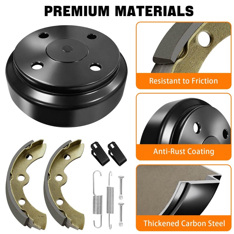 Club Car Golf Cart Brake Drums/Hub and Brake Shoes Spring Kit Fit for Club Car DS 1995-Up&Precedent 2004-Up OEM #101791101 1018232-01 101816301