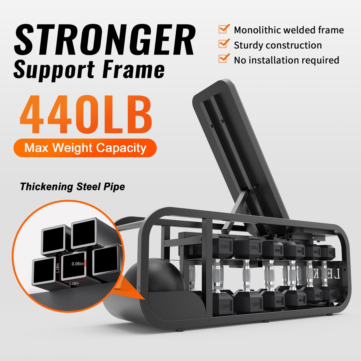 leikefitness Adjustable Weights Bench,Multifunctional Strength Training