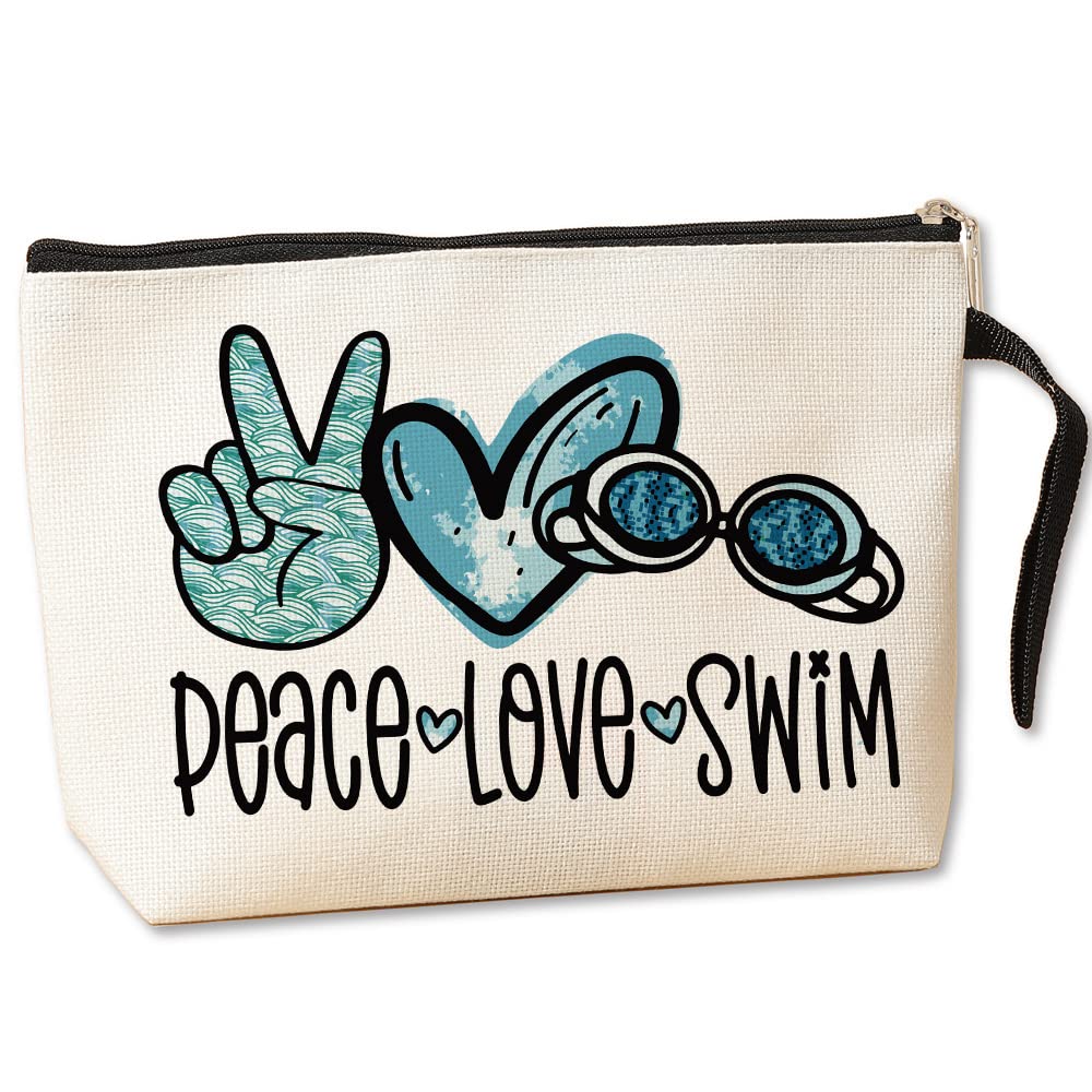 Jztco Swimming Bag Funny Swimming Gifts for Swimming Team Gifts Swim Coach Gifts, Swim Teacher Gifts, Swimming Coach Makeup Bag Thank You Birthday Gifts for Women Her Female Swimmer