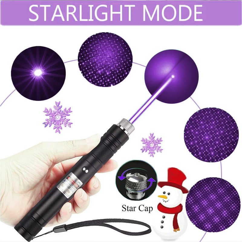 Laser Pointer, Purple Laser Pointer Indicator Light, Long Range Lazer Pointer for Hiking, USB Charge flashlights
