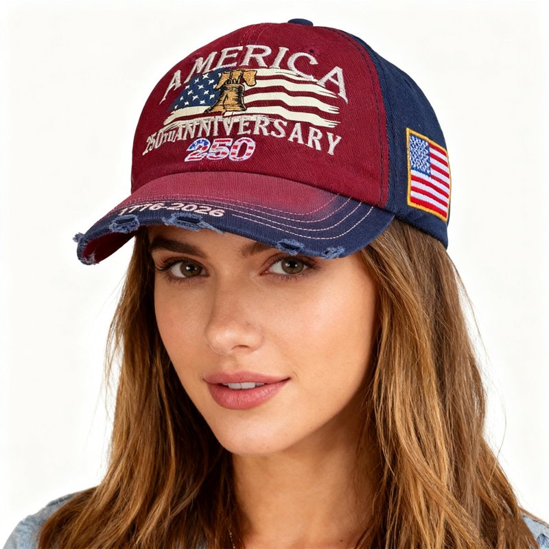 250th Anniversary USA Hat, 250 Year American Patriotic Retro Baseball Caps, United States Cap America Freedom Gifts Men Women (1 Pc)