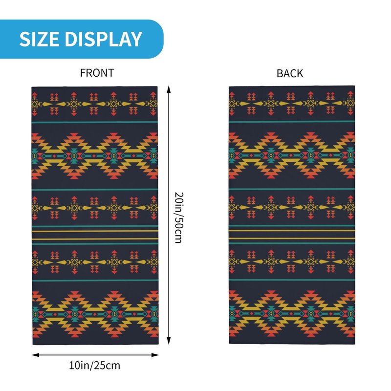AIFAAFIIA Navajo Inspired Geometric Print Neck Gaiter 6 pack Breathable Face Mask Balaclava Southwest Native American Design Bandana & Headwear for Men Women