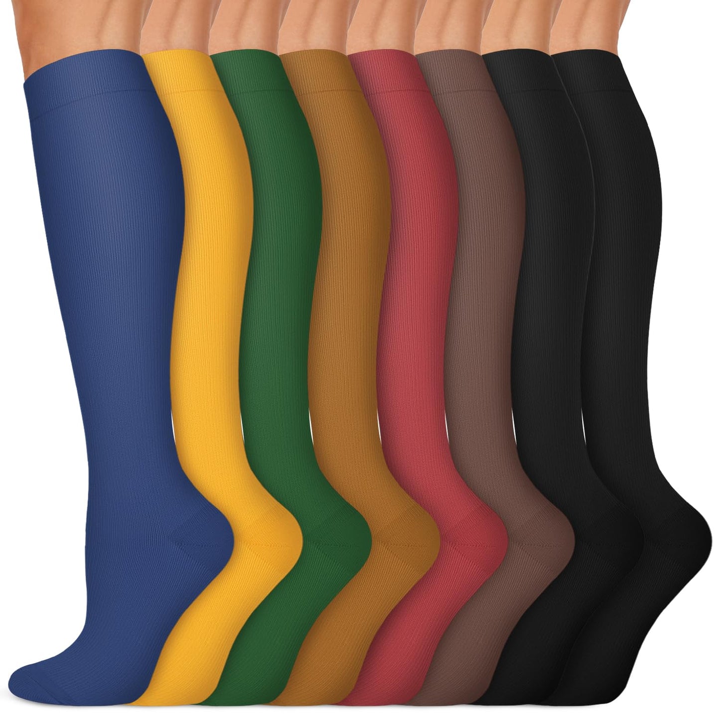 Iseasoo Copper Compression Socks (15-20 mmHg) for Men & Women - Running, Hiking, Cycling, Travel - Improves Circulation（S/M）