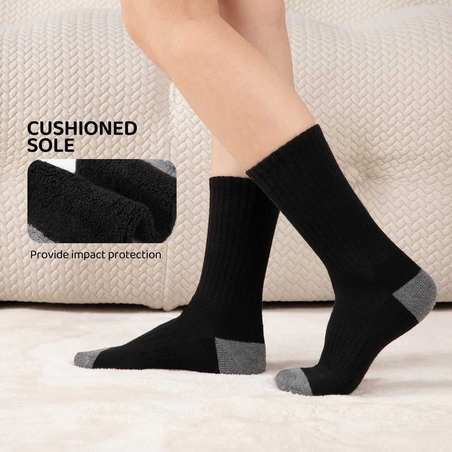 Comfoex 10 Pairs Boys Crew Socks Sports Athletic Long Calf Socks For Kids 4-10 Years Old With Cushioned Sole