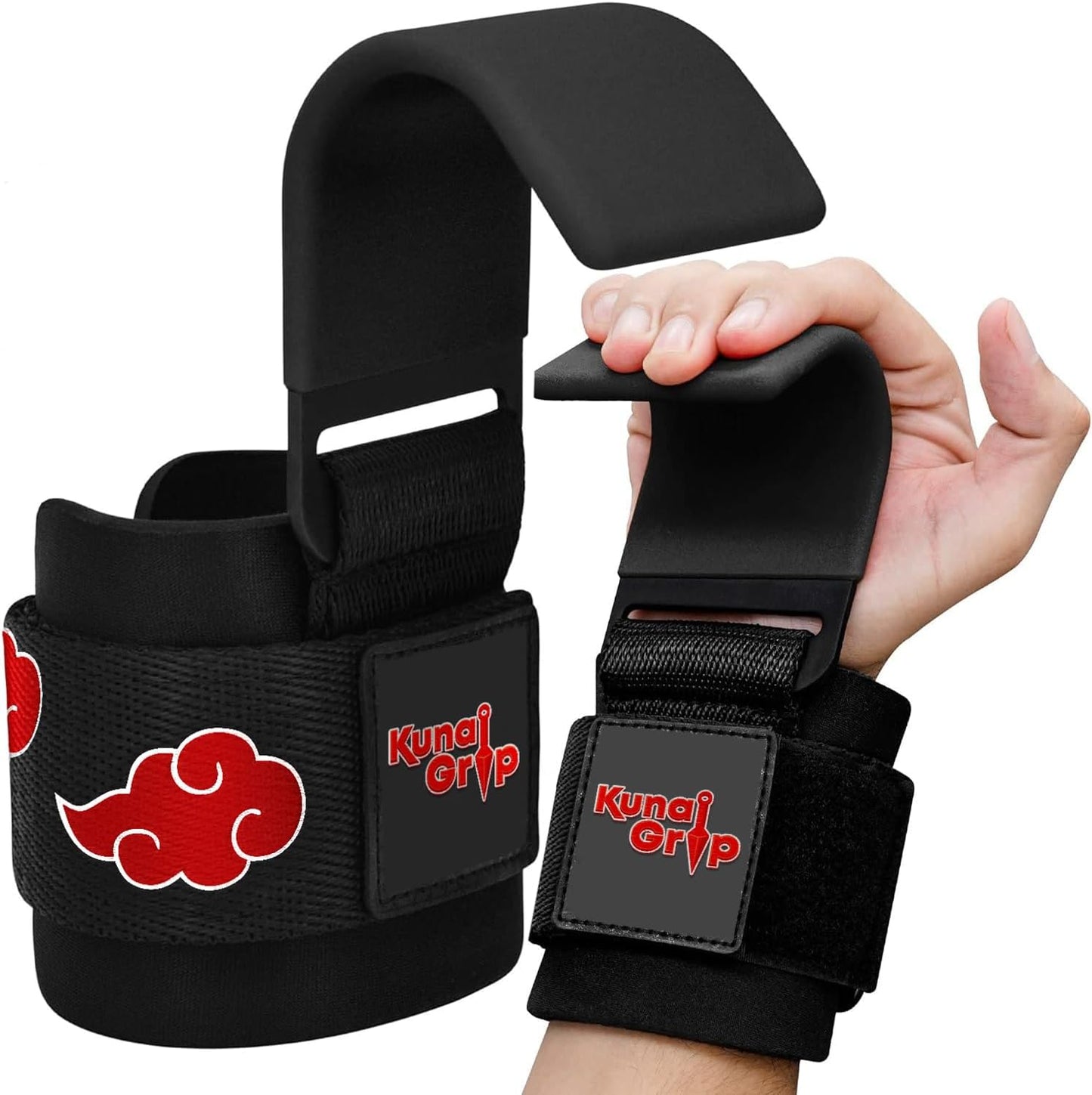 Anime Weight Lifting Hooks - Heavy Duty Wrist Straps for Ultimate Grip Support | Ideal for Deadlifts, Pull Ups, Powerlifting