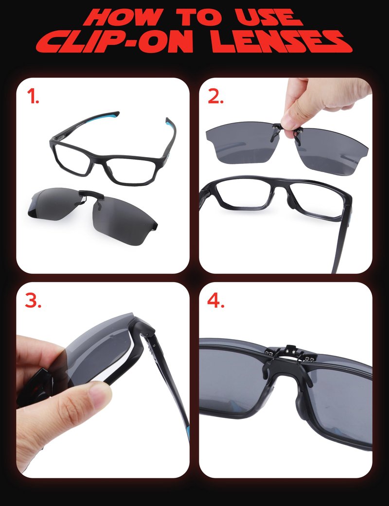 Fiskr Polarized Clip-On Sunglasses for Oakley Crosslink Fit OX8142 56mm - UV Protection - Universal Fit for Men & Women - Classic Black