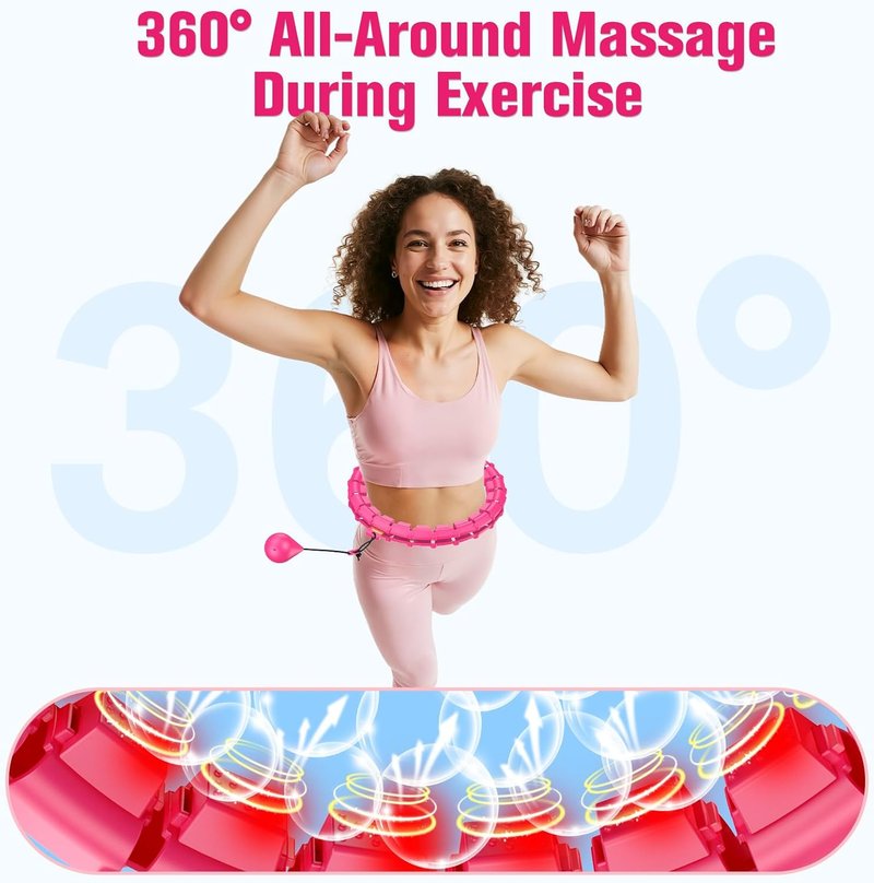 Weighted Hula Hoop for Weight Loss | 32 Detachable Pilates Circles - Quiet Home Workout Tool