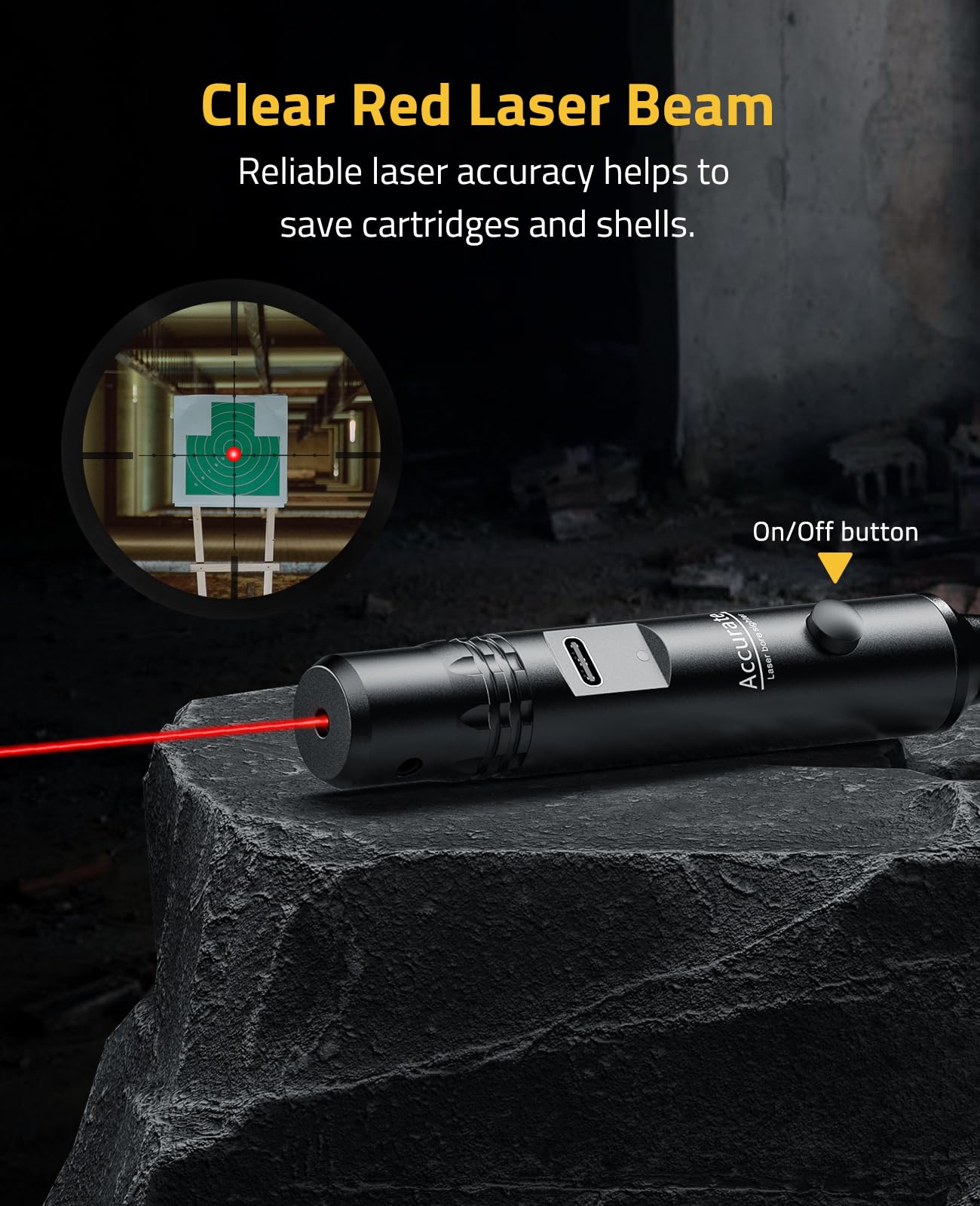 CVLIFE Rechargeable Bore Sight Laser Kit with 64 Adapters fit 0.17 to 12GA Calibers, Professional Red Laser Bore Sight with Button Switch, Powerful Choice for Hunting Bore Sight Tool
