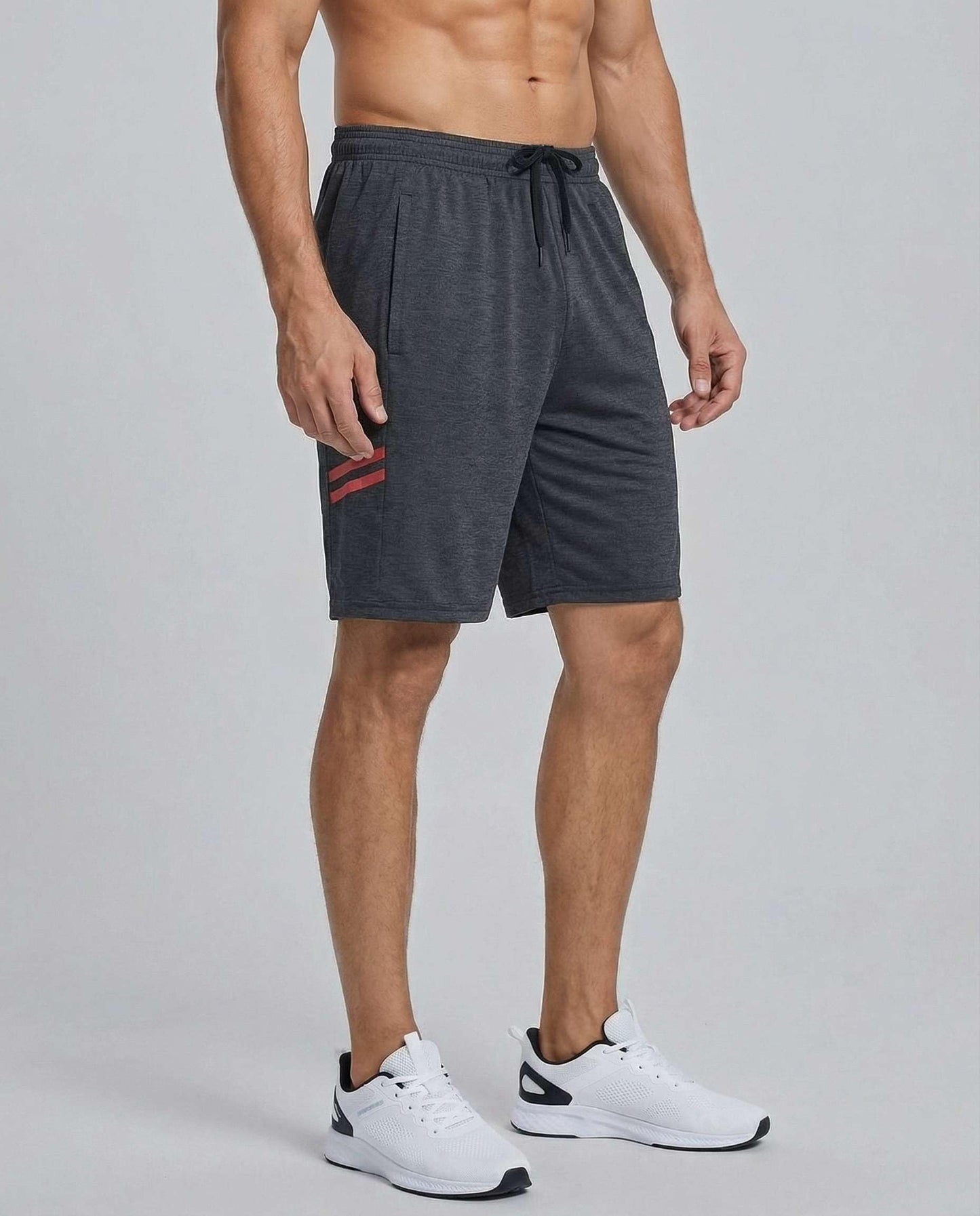 Real Essentials Men’s 5 Pack: 9" Dry-Fit Shorts – Athletic Gym, Workout, Basketball, Running, Casual Lounge Active Pockets, Set 6, L