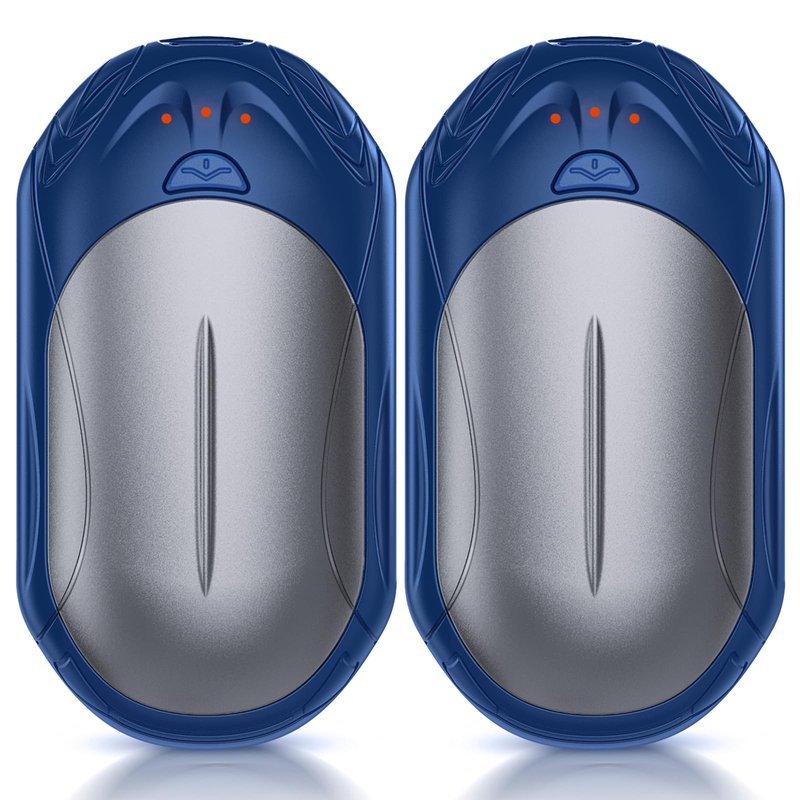 AI Hand Warmers Rechargeable 2 Pack, 20Hrs Long Safe Heat, AI Smart Chips Electric Hand Warmers, Portable Pocket Heater, Gifts for Christmas, Outdoor, Golf, Hunting, Camping Accessories -Blue Grey