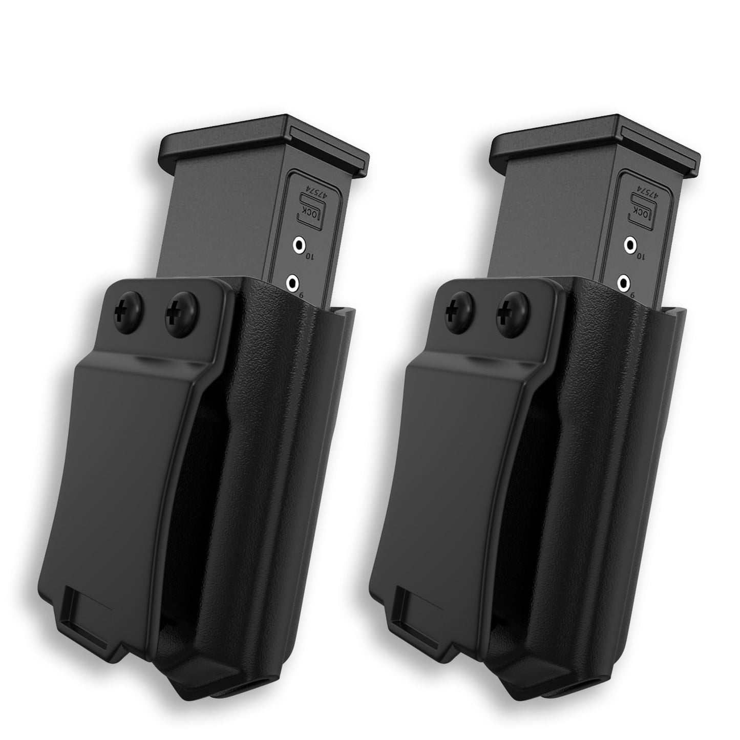 Jimtyee 2 Pack Universal Magazine Holster IWB/OWB Mag Carrier for Glock CZ S&W H&K SIG P365,for 9mm/.40 Double Stack Ambidextrous Kydex Magazine Holder