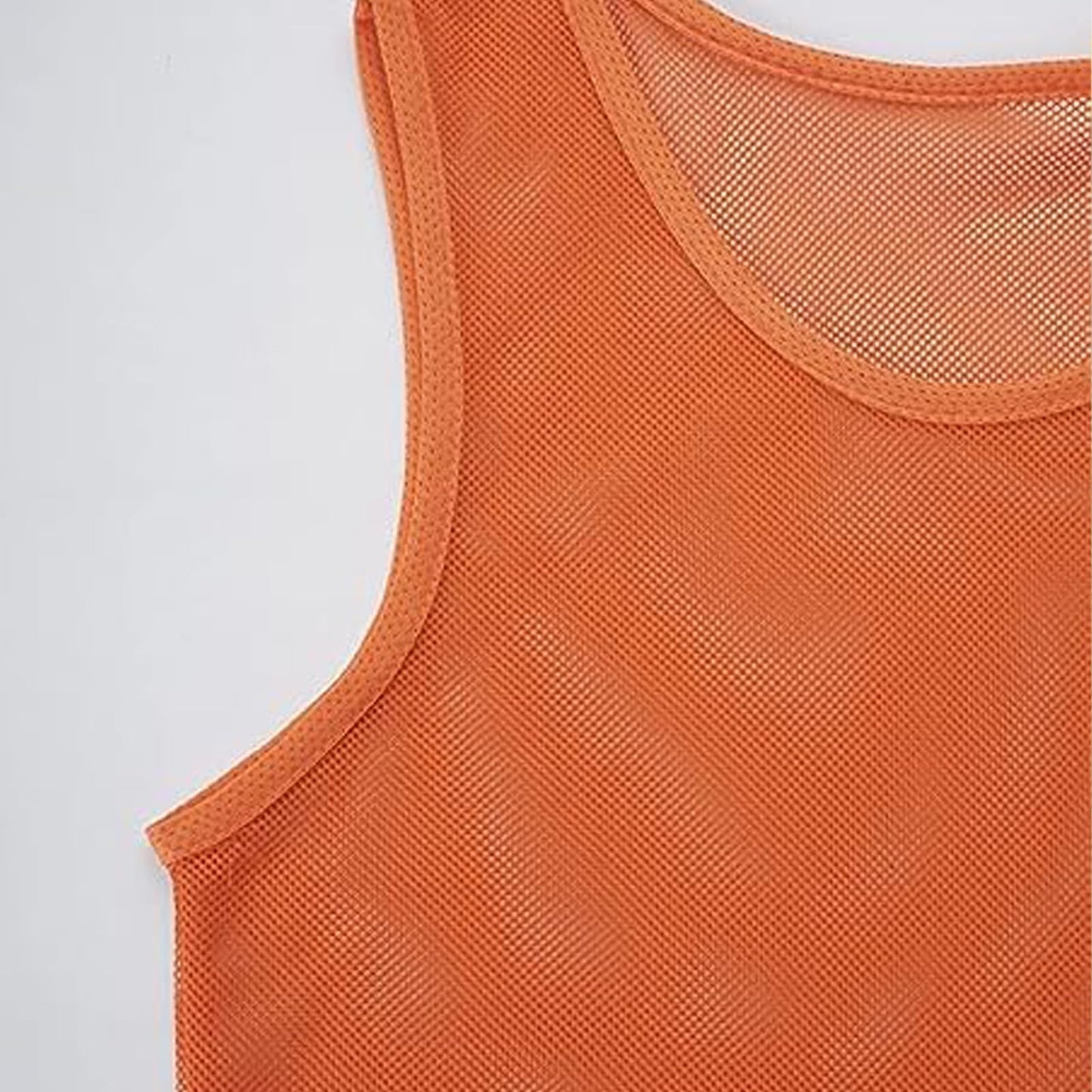 STLTYYP Sports Jerseys Mesh Pinnies Scrimmage Team Practice Vest for Kid for Teens and Adult (12 Jerseys)(L, orange)