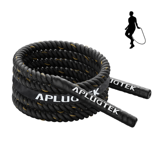 Weighted Jump Rope for Fitness, APLUGTEK Heavy Jump Rope Exercise Battle Ropes for Men Women, Adult Skipping Rope for Power Training, Gym Training, Home Workout, Aerobic Exercise