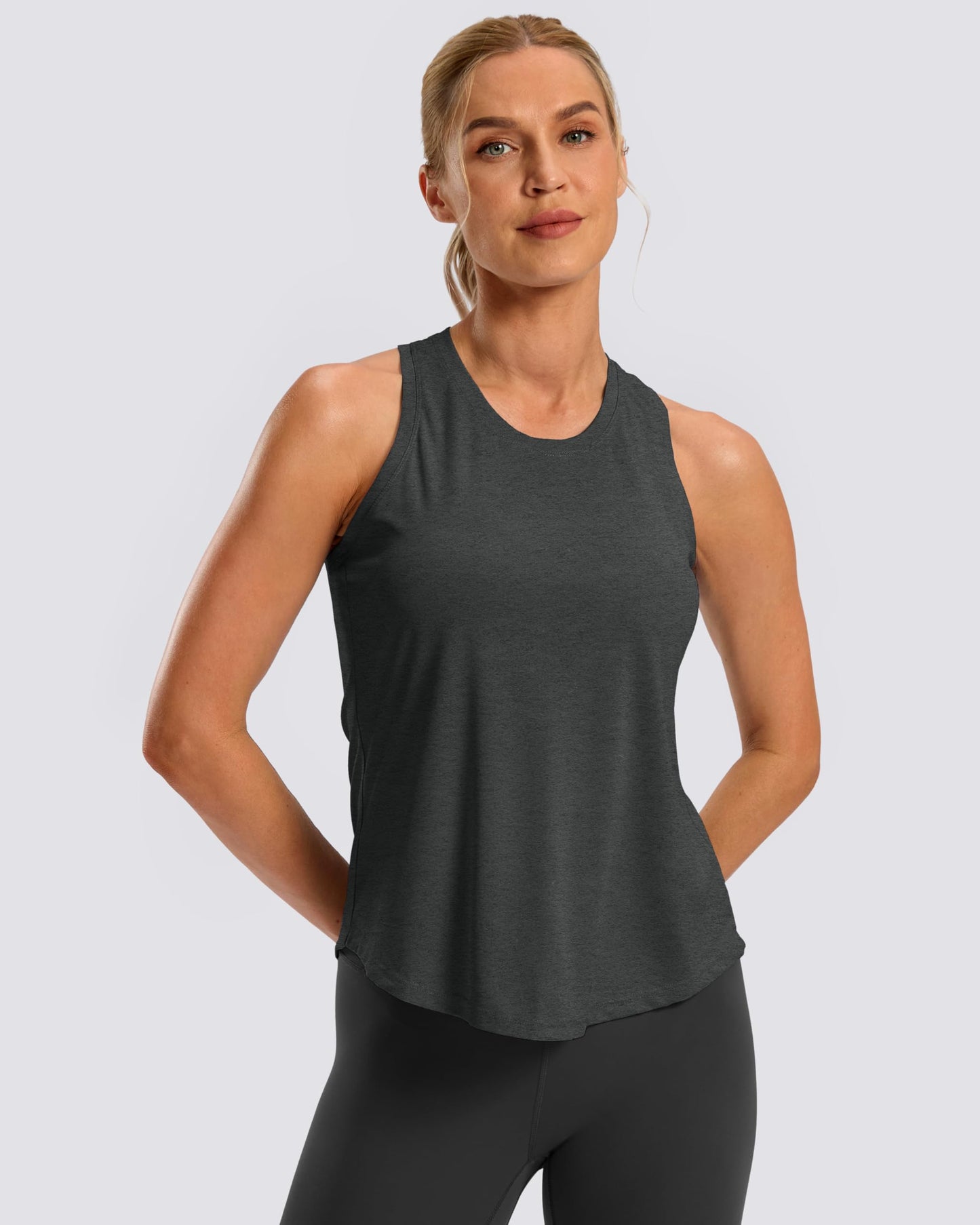 G Gradual Women's Workout Tank Tops Racerback Athletic Yoga Tops Loose Fit Sleeveless Running Gym Sports Shirts for Women(Charcoal,XXL)