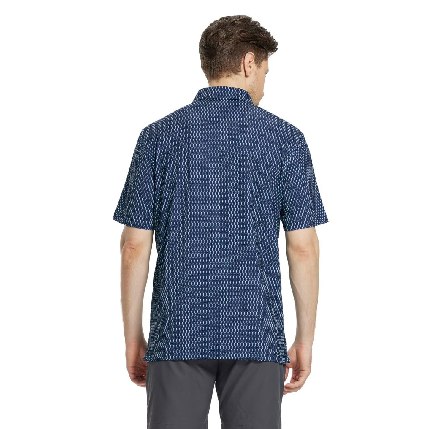 M MAELREG Mens Golf Shirt Short Sleeve Dry Fit Print Moisture Wicking Performance Patterns Collared Polo Shirt