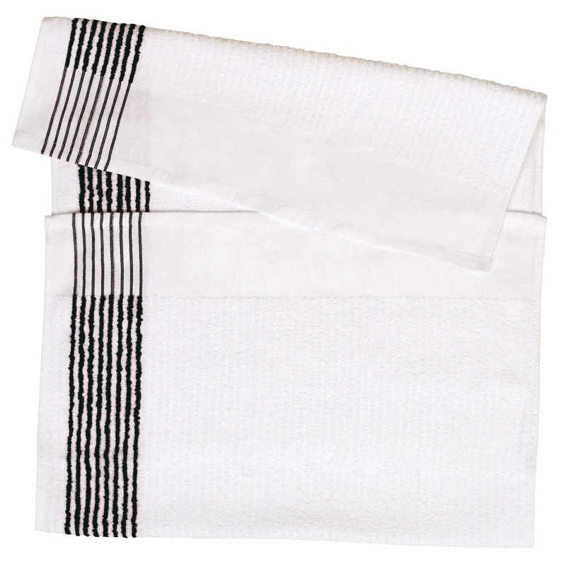 Super Gym Caddy White Towel with Black Stripes 22"x44"