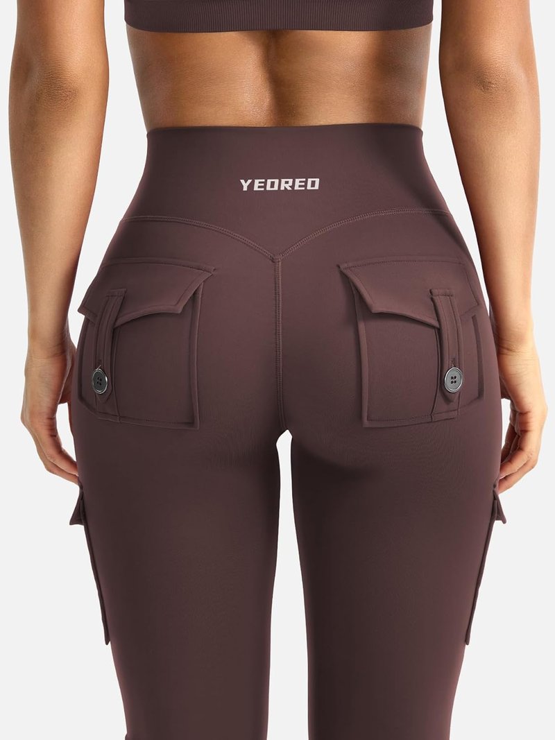 CoreFlex Women’s Workout Flare Leggings - High Waisted, Hidden Pockets, No Front Seam | Cargo Yoga Pants
