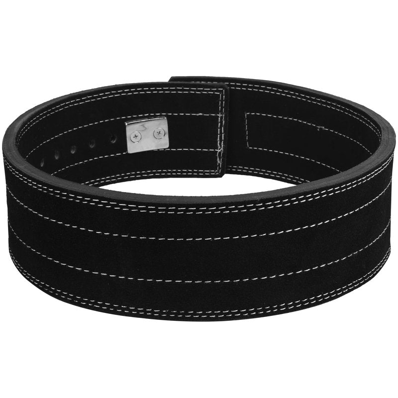 DEFY Weightlifting Lever Belt – 4” Wide Powerlifting Strongman Gym Belt for Men & Women – 10MM Lever Belt for Lower Back Support, Workout, Deadlift & IPF Bodybuilding (Black Embossed, Medium)