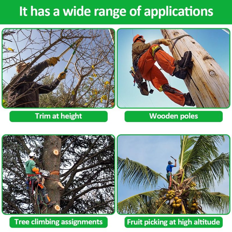 wdsilkbo Tree Climbing Gear, Tree Climbing Spikes, with Adjustable Tree Climbing Equipment Set