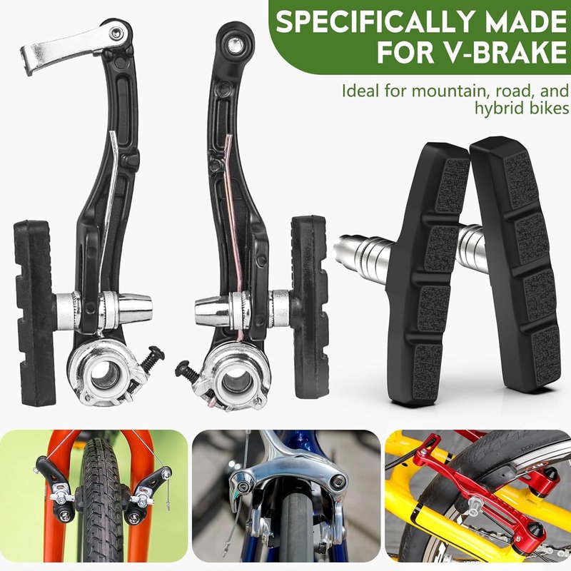 HHTOAR 6PCS Premium Bike Brake Pads, Professional Mountain Bicycle V-Brake Pads, 70mm Universal V Brake Pads,for Cruiser MTB Mountain Bicycle Universal V-Brake Blocks,No Noise No Skid