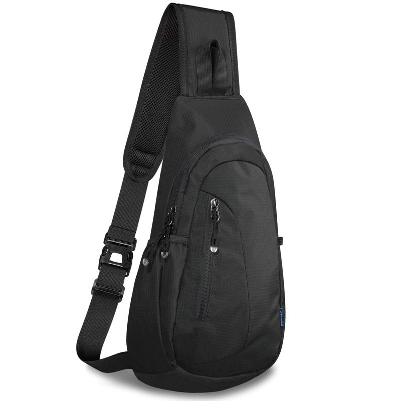TITECOUGO Small Sling Bag Lightweight Crossbody Bag for Women Men Hiking Backpack Travel Shoulder Bag Chest Daypack for Gym Work Outdoor Sports Black Black