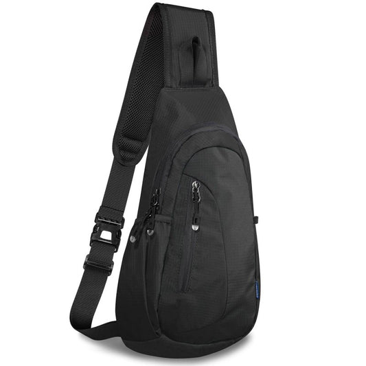 TITECOUGO Small Sling Bag Lightweight Crossbody Bag for Women Men Hiking Backpack Travel Shoulder Bag Chest Daypack for Gym Work Outdoor Sports Black Black
