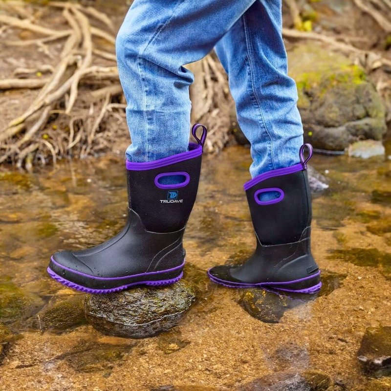 Women's Waterproof Rubber Boots - Mid Calf Neoprene Insulated Outdoor Footwear | Sizes 5-11