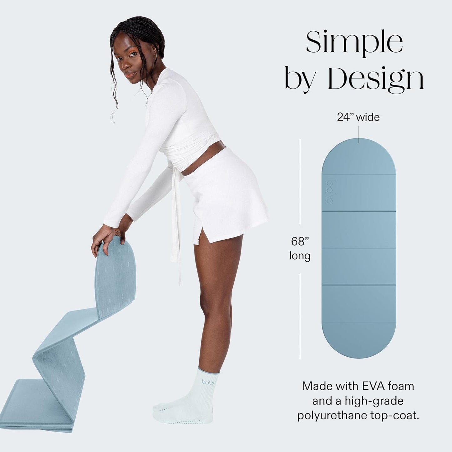 Bala Compact Workout Mat - 12MM Thick, Slip-Resistant & Foldable Yoga Mat for Home Fitness | Ideal for Pilates & Core Training