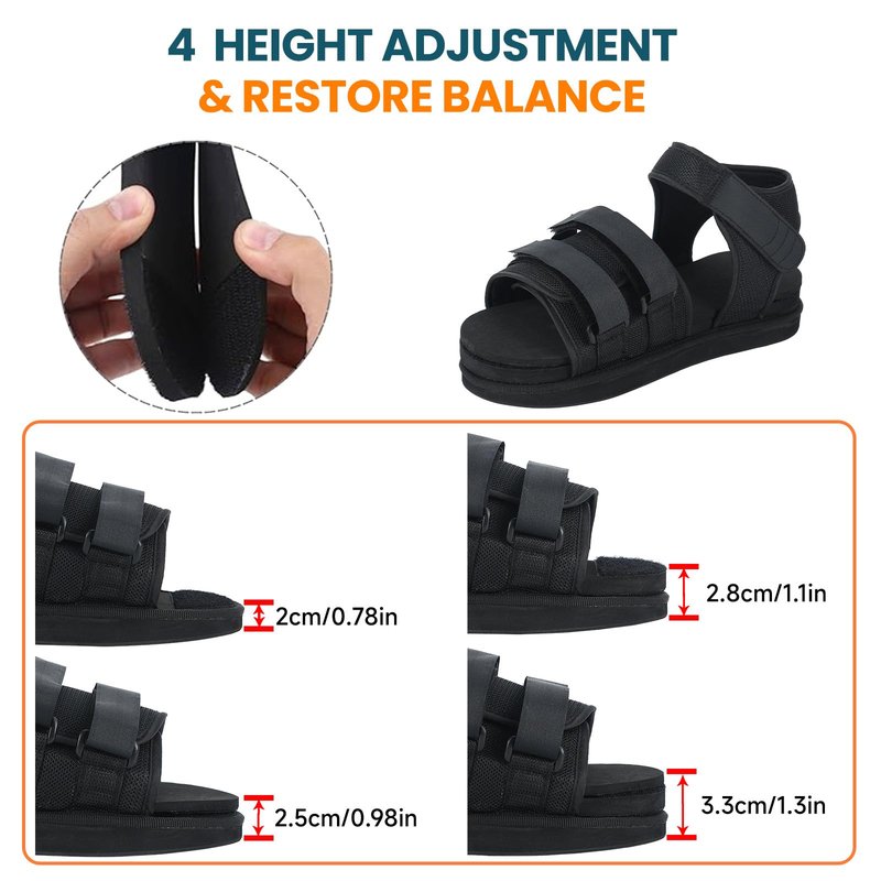 JorWystia Shoe Lift for Uneven Legs, Shoe Balancer Shoes Leveler for Use with Fracture Boots, Shoes Riser with Adjustable Height for Gait Improvement (Medium)