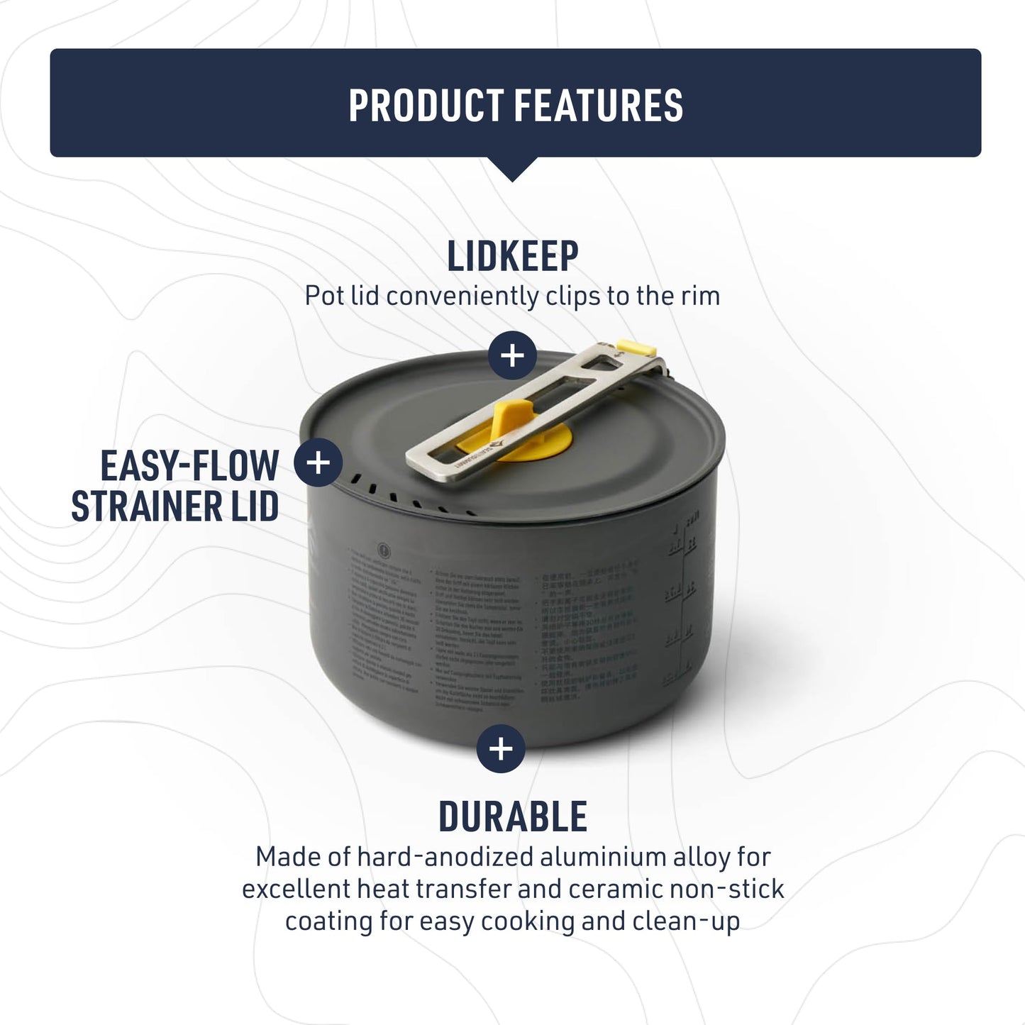 Sea to Summit Frontier Ultralight Camping Cooking Pot, 1.3 Liter
