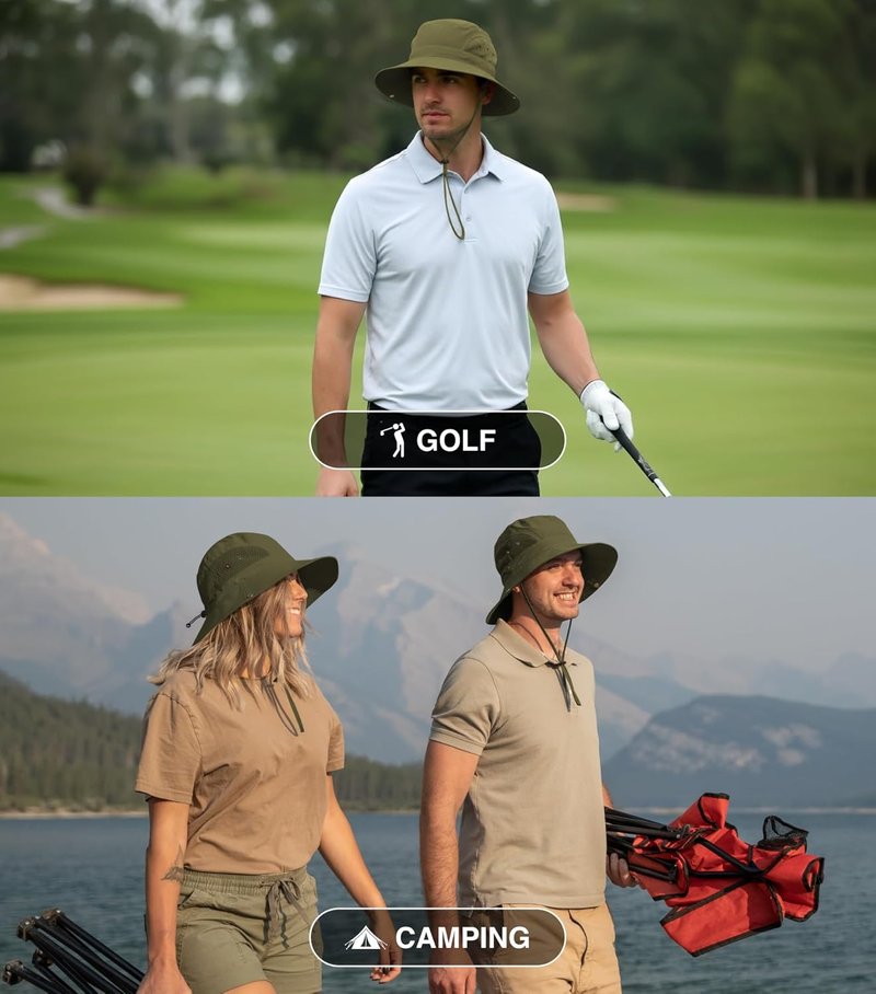 GearTOP Wide Brim Sun Hat | UPF 50+ Fishing Hat with Detachable Neck Flap & Face Cover for Men and Women