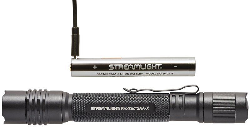 Streamlight 88135 ProTac 2AA-X USB 550-Lumen 10,250-Candela Personal Carry Tactical Flashlight, Rechargeable Capable, Black