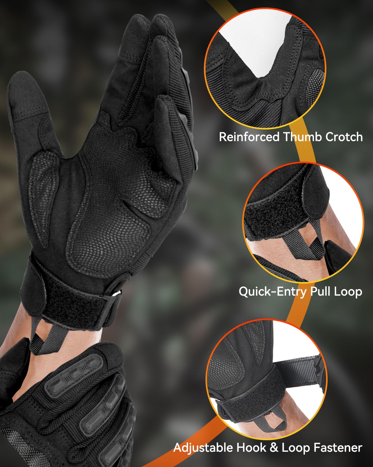 Motorcycle Tactical Gloves Men Women with Knuckle Protection Touchscreen