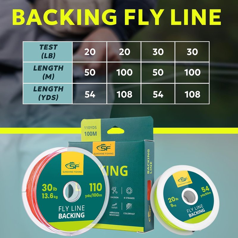 Fly Fishing Backing Line - Braided Trout Line for Enhanced Casting | Durable and Lightweight