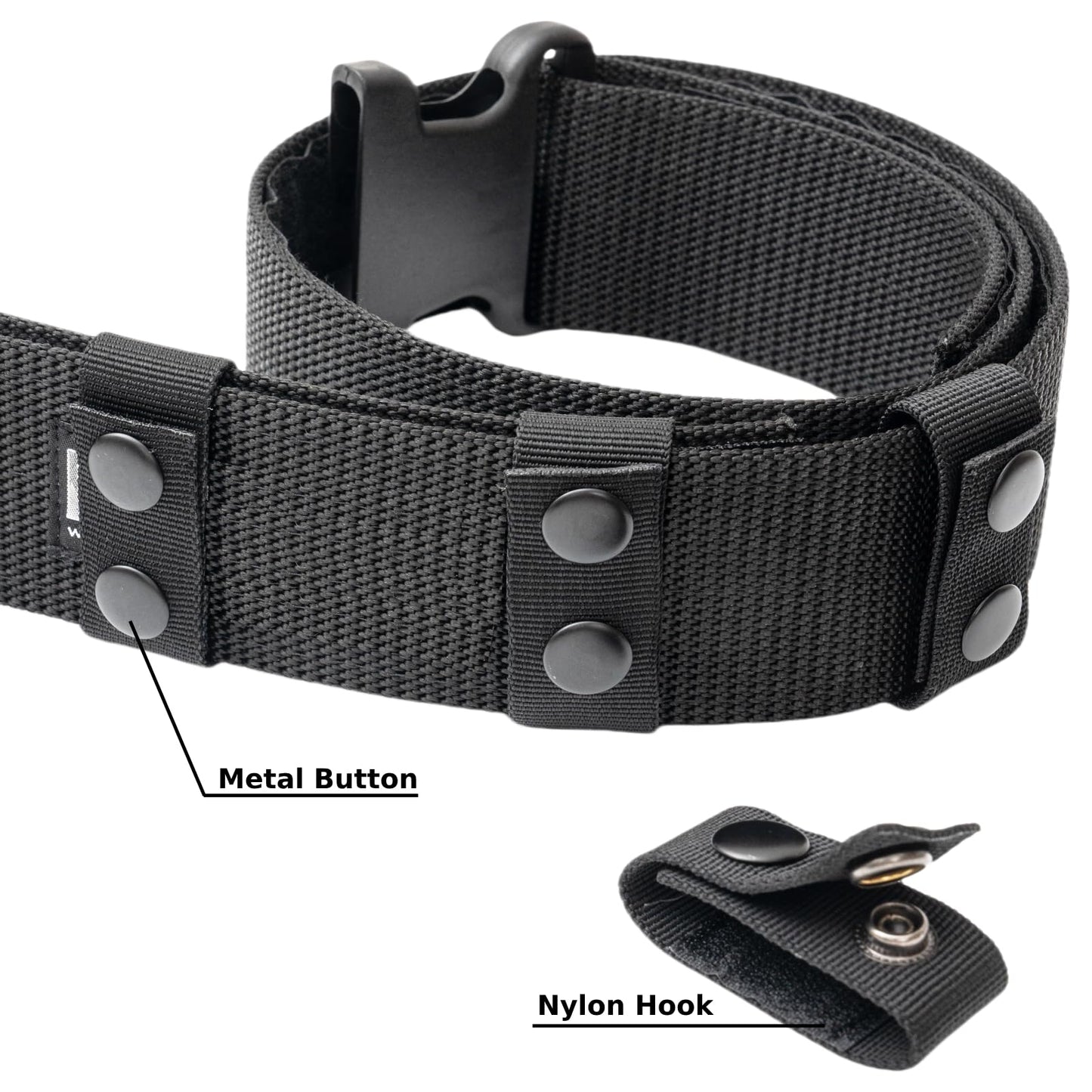 VEPKOIT 4 Pcs Belt Keepers for Duty Belt, Nylon Duty Belt Keepers with Double Snaps for 2"/2.25" Wide Belt, Tactical Belt Loop Keeper for Police Duty Belt Law Enforcement Accessories Tactical Gear (4)