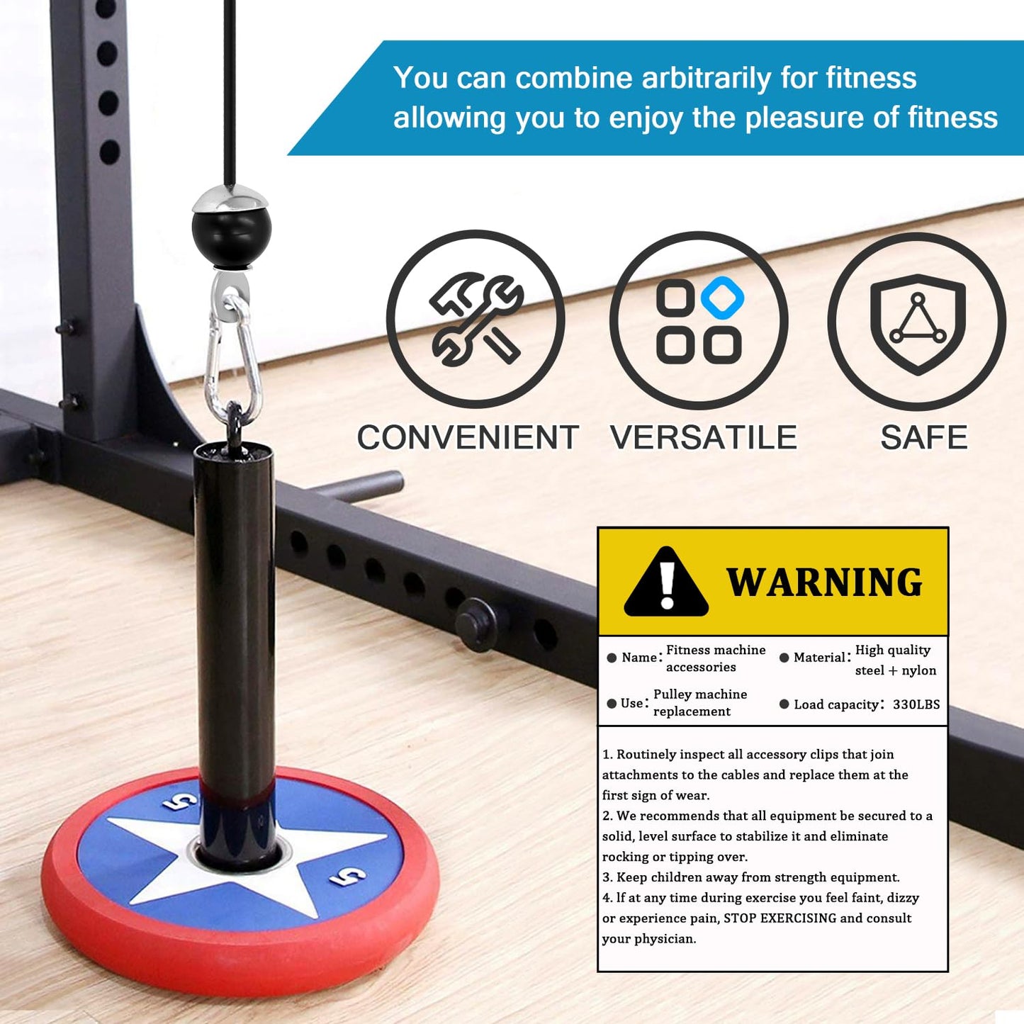 Favuit Weight Cable Pulley System, Gym LAT Pull Down and Lift Weight Pulley System Cable Machine Pulley Attachment for Lifting Blocks Gym Equipment Hoists Clothesline DIY Home Projects