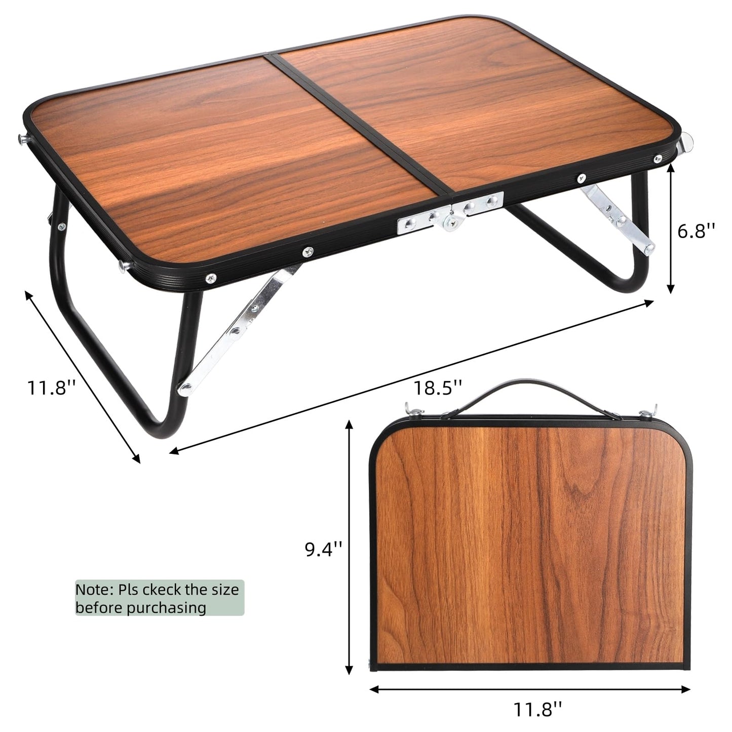 Nagpew Folding Camping Table, Mini Portable Beach Table with Carry Handle, Ultralight Compact Picnic Dining Low Table for Grill, Indoor Outdoor, Garden, Patio, BBQ, Party