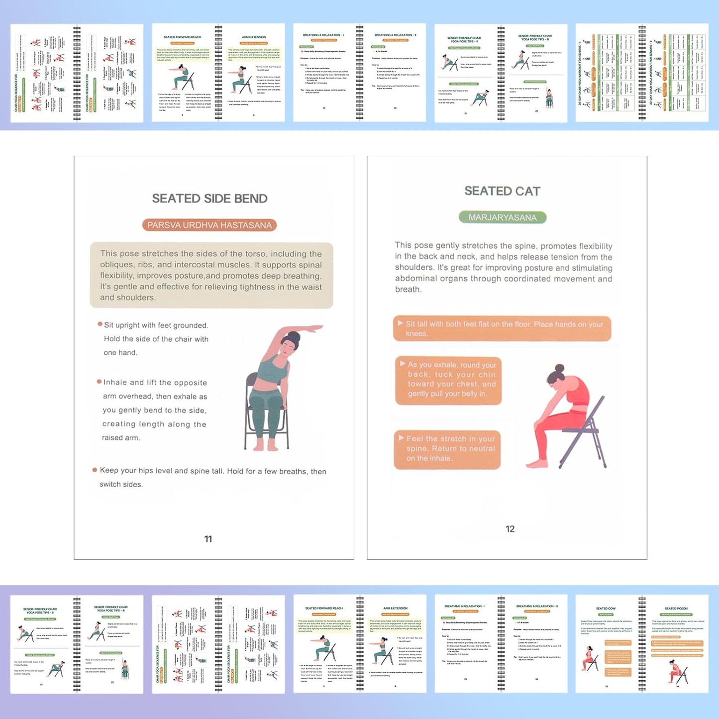 Chair Yoga for Seniors | 30-Day Challenge Book & Wall Chart - Gentle Seated Exercises for Flexibility & Mobility (8.5 x 11 in)